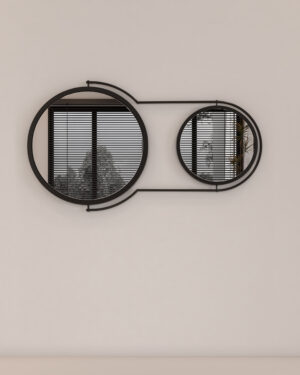 MINIMALIST BLACK METAL FRAMED MIRROR